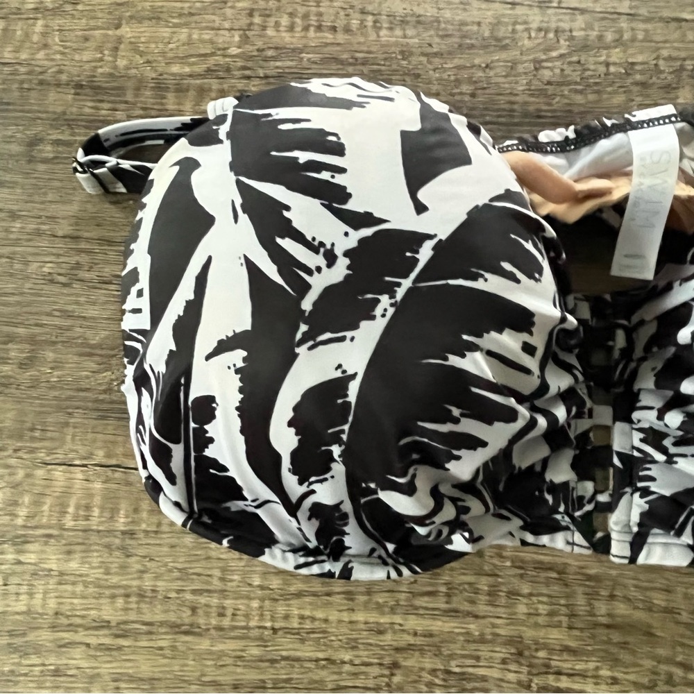 Lane BRYANT SWIM PALM LEAVES STRAPPY UNDERWIRE BIKINI TOP/BOTTOM SZ 44DD/16 - Picture 12 of 13